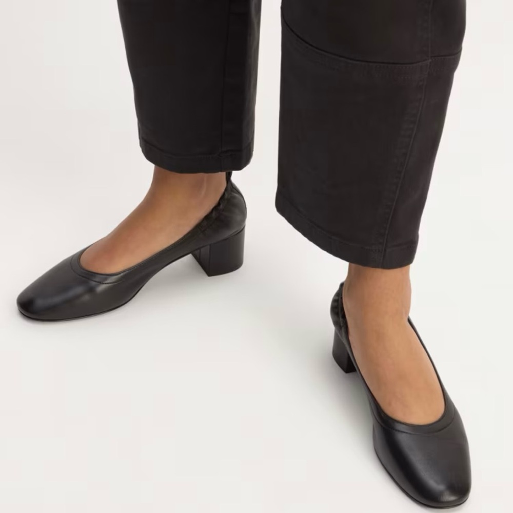 NEW Everlane Black Italian Leather Day Heel in Size 5โ